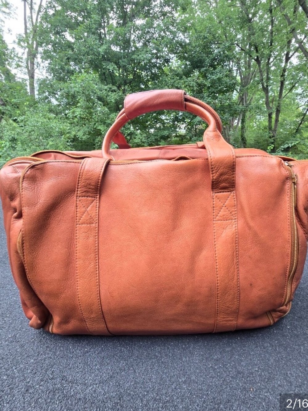 Cortez Vintage Pure Genuine Leather Travel Bag in Cognac Brown - Men
